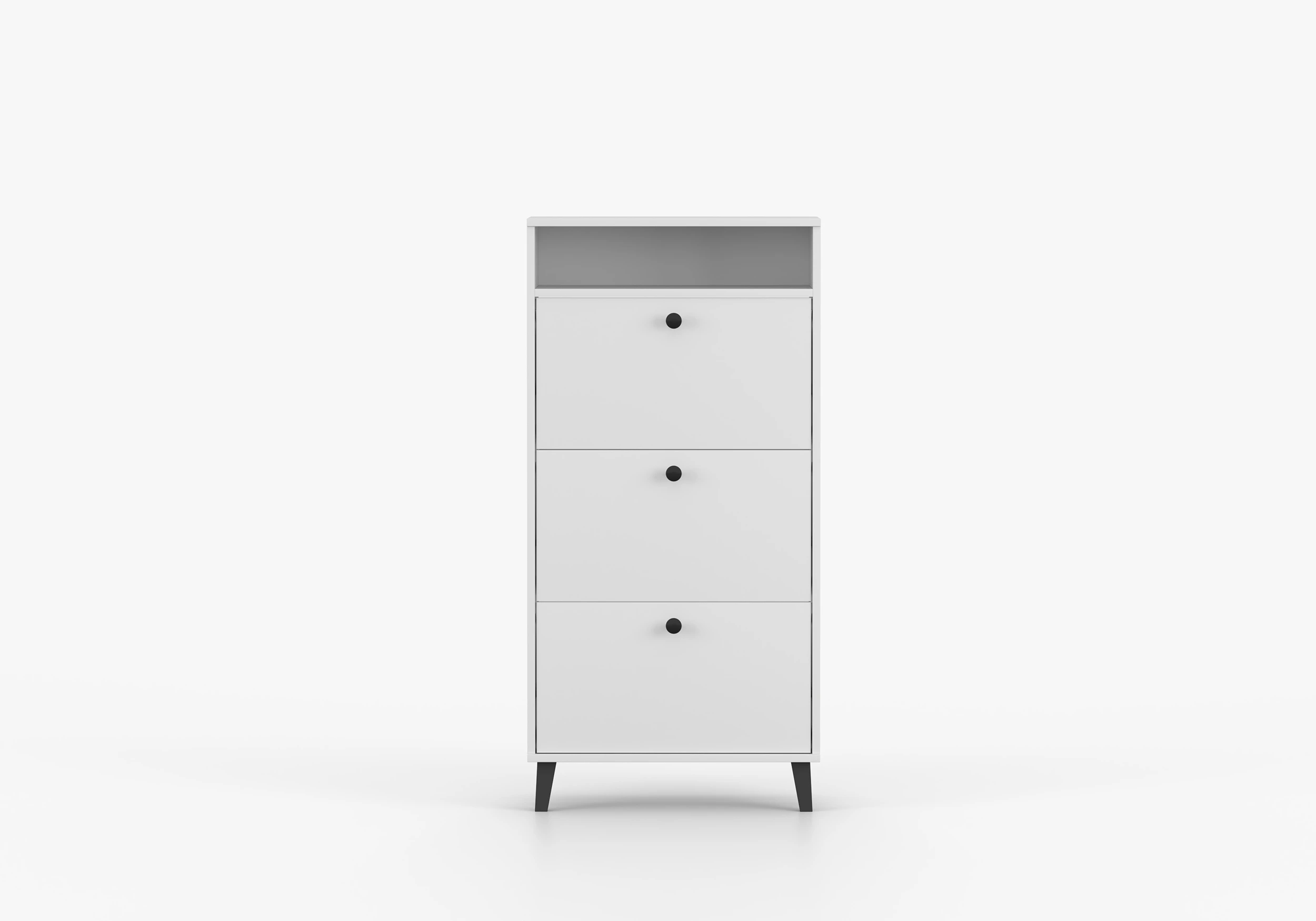 Modern white shoe cabinet with 3 doors – Ireland